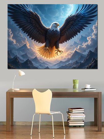 Kanat Açan Kartal Dekoratif Kanvas - Mdf Ahşap Tablo