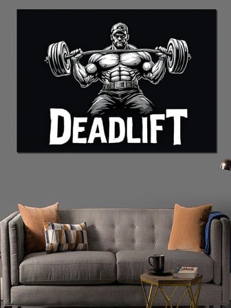 Ağırlık Çalışan Deadlift Posteri Dekoratif Kanvas - Mdf Ahşap Tablo