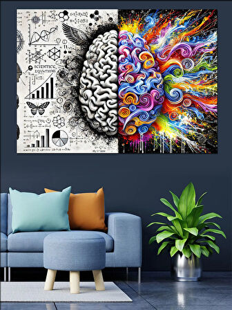 Zihin Ve Beyin Sanatı Dekoratif Kanvas - Mdf Ahşap Tablo