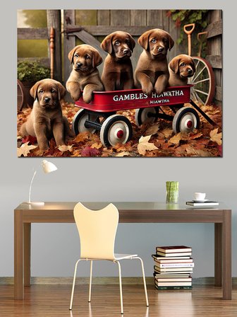 Yavru Köpek Macerası Dekoratif Kanvas - Mdf Ahşap Tablo
