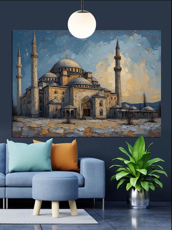 Tarihi Cami Manzarası Dekoratif Kanvas - Mdf Ahşap Tablo
