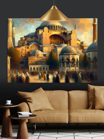 Ayasofya Cami Dekoratif Kanvas - Mdf Ahşap Tablo