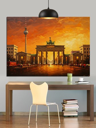 Berlin Brandenburg Kapısı Hızı Dekoratif Kanvas - Mdf Ahşap Tablo