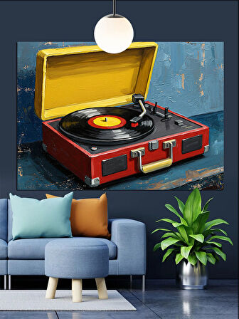 Eski Klasik Pikap Çalar Açık Kutusu Dekoratif Kanvas - Mdf Ahşap Tablo