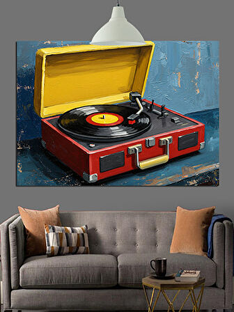 Eski Klasik Pikap Çalar Açık Kutusu Dekoratif Kanvas - Mdf Ahşap Tablo