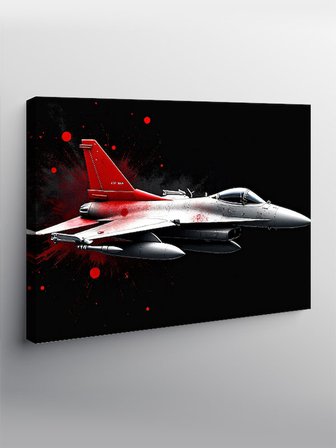 Kanvas Tablo Kırmızı Jet Uçağı Aksiyonu 50cmx70cm