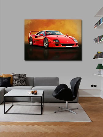 Kanvas Tablo Kırmızı Spor Araba 50cmx70cm