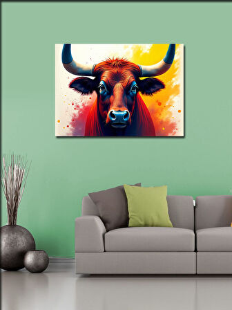 Kanvas Tablo Güçlü Boğa Figürü 100cmx140cm