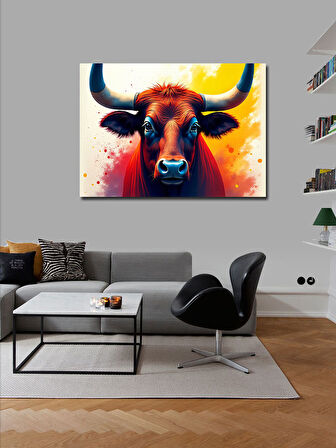Kanvas Tablo Güçlü Boğa Figürü 50cmx70cm