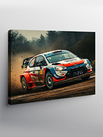 Kanvas Tablo Ralli Arabası Aksiyonu 50cmx70cm
