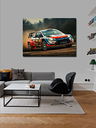 Kanvas Tablo Ralli Arabası Aksiyonu 50cmx70cm