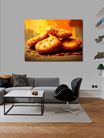 Kanvas Tablo Kızarmış Nugget Tabağı 50cmx70cm