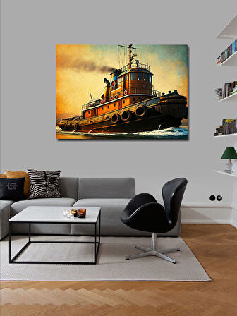 Kanvas Tablo Çekici Gemi 50cmx70cm