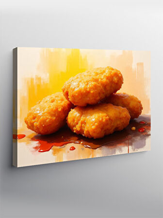 Kanvas Tablo Kızarmış Nugget Tabağı 50cmx70cm