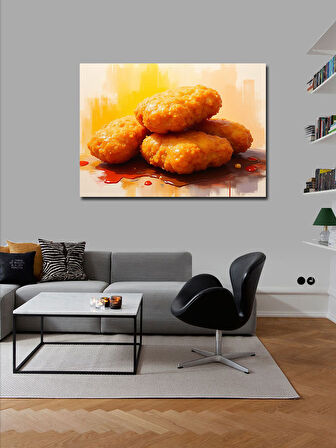 Kanvas Tablo Kızarmış Nugget Tabağı 50cmx70cm