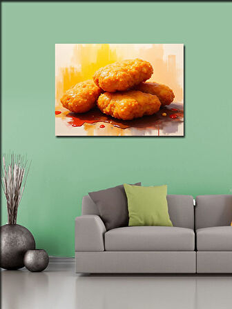 Kanvas Tablo Kızarmış Nugget Tabağı 50cmx70cm