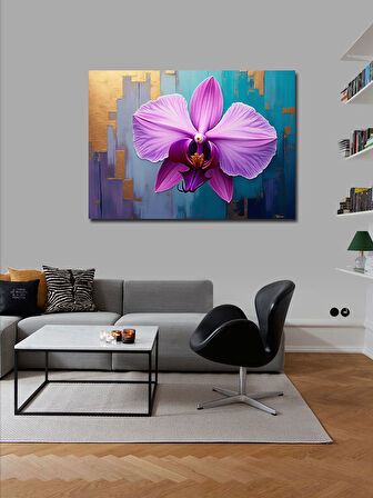 Kanvas Tablo Pembe Orkide Çiçeği 50cmx70cm