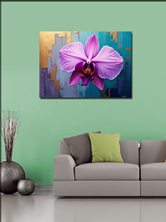 Kanvas Tablo Pembe Orkide Çiçeği 50cmx70cm