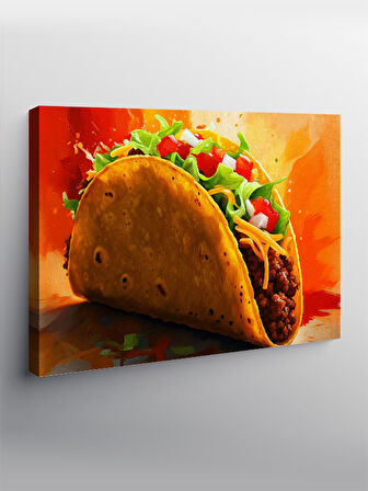 Kanvas Tablo Taco İllüstrasyonu 50cmx70cm