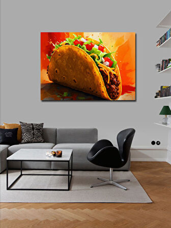 Kanvas Tablo Taco İllüstrasyonu 50cmx70cm