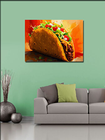 Kanvas Tablo Taco İllüstrasyonu 50cmx70cm