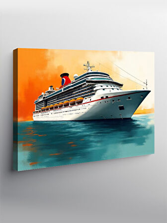 Kanvas Tablo Modern Yolcu Gemisi Çizimi 50cmx70cm