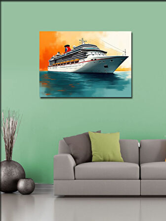 Kanvas Tablo Modern Yolcu Gemisi Çizimi 50cmx70cm