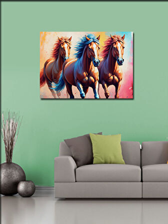 Kanvas Tablo Üç At Figürü 50cmx70cm