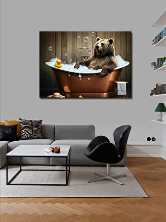 Kanvas Tablo Küvette Ayı 50cmx70cm