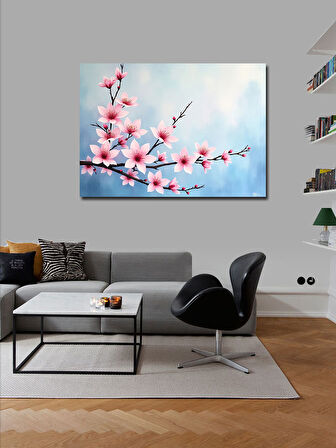 Kanvas Tablo Çiçekli Kiraz Ağacı 50cmx70cm