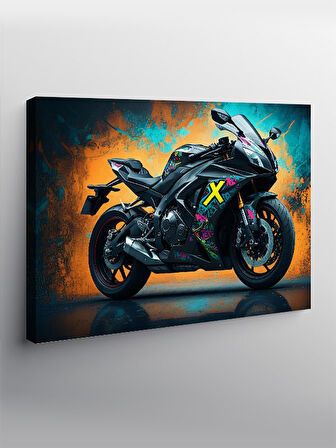 Kanvas Tablo Siyah Spor Motor 50cmx70cm
