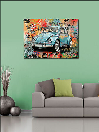 Kanvas Tablo Grafiti Klasik Araba 100cmx140cm