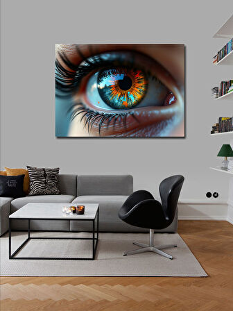 Kanvas Tablo Parlak İnsan Gözü 100cmx140cm