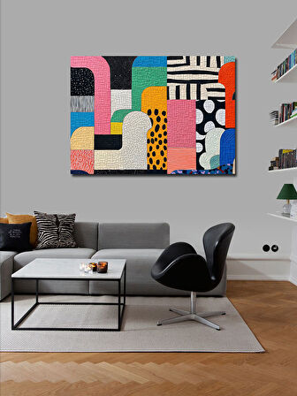 Kanvas Tablo Renkli Geometrik Desen 50cmx70cm