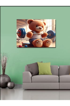 Kanvas Tablo Spor Yapan Ayıcık