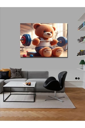 Kanvas Tablo Spor Yapan Ayıcık