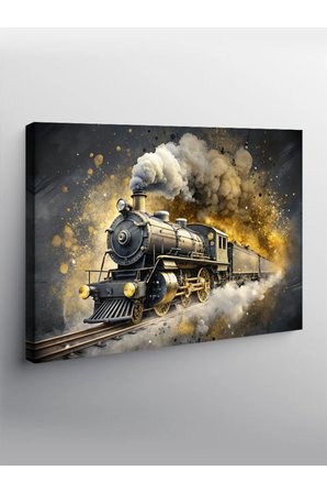 Kanvas Tablo Lokomotif Buharlı Tren