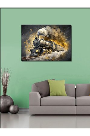 Kanvas Tablo Lokomotif Buharlı Tren