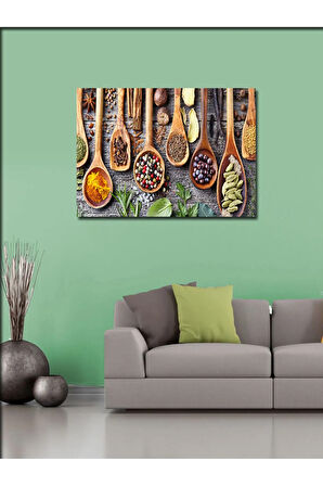 Kanvas Tablo Baharat Çeşitleri Mutfak Temalı