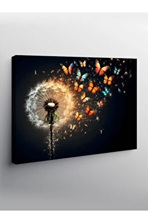 Kanvas Tablo Karahindiba Ve Kelebekler