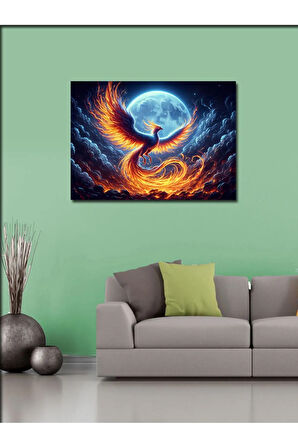 Kanvas Tablo Anka Kuşu Ve Dolunay