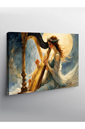 Kanvas Tablo Kanun Çalan Kadın
