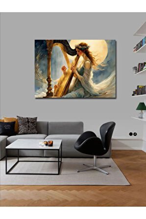 Kanvas Tablo Kanun Çalan Kadın