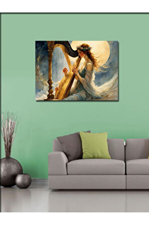 Kanvas Tablo Kanun Çalan Kadın