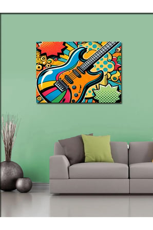 Kanvas Tablo Soyut Gitar Sanatı