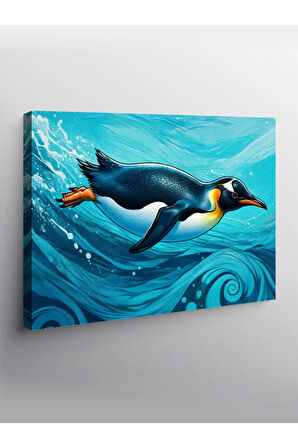 Kanvas Tablo Yüzen Penguen