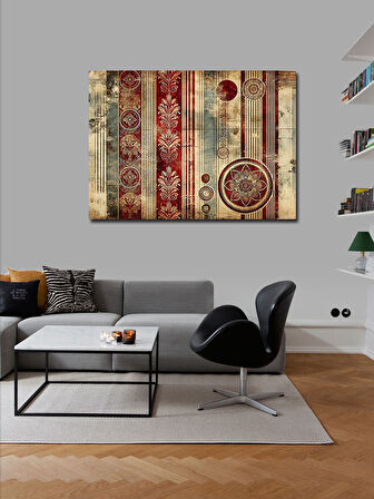 Kanvas Tablo Vintage Duvar Deseni