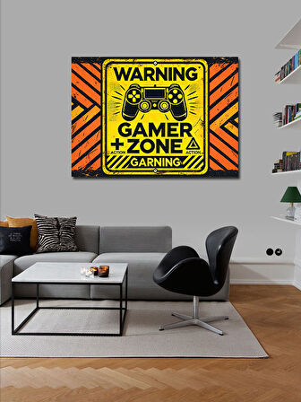 Kanvas Tablo Gamer Zone Uyarısı