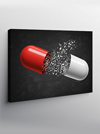 Kanvas Tablo Kırmızı Ve Beyaz Hap