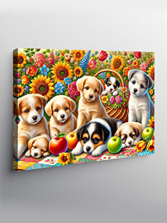 Kanvas Tablo Şirin Yavru Köpekler
